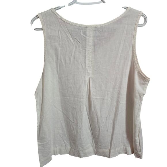 Billy T White Henley Pullover V-Neck Tank Large - Picture 2 of 3